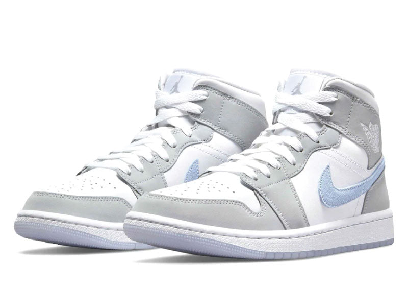 Air Jordan 1 Mid Grey Blue Womens