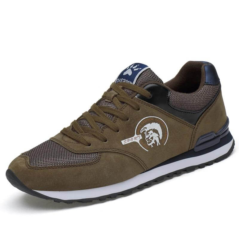 Suede Leather Men Running Shoes