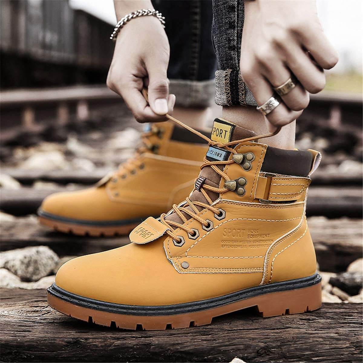 Fur Mens Winter Desert Boots